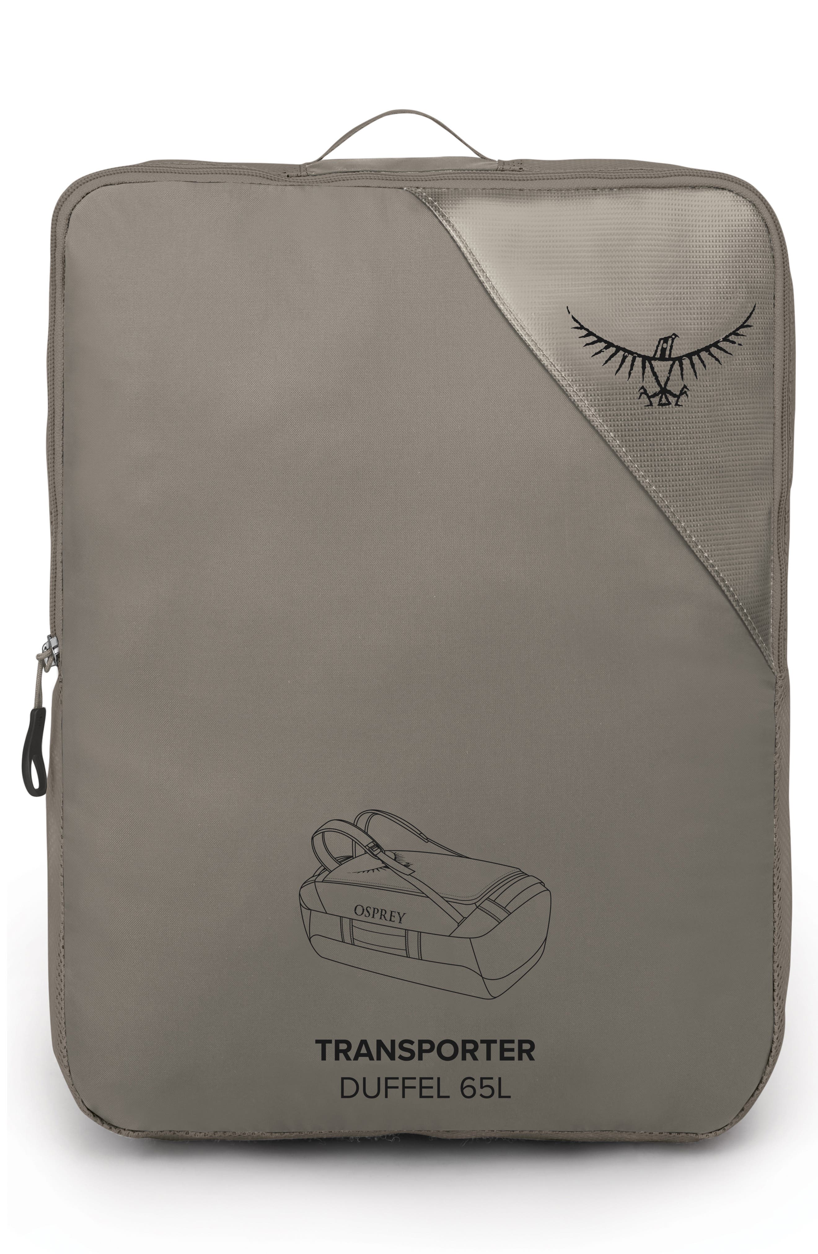 Osprey Transporter<sup
®</sup
 65-Liter Water Resistant Duffle Backpack, Alternate, color, Tan Concrete