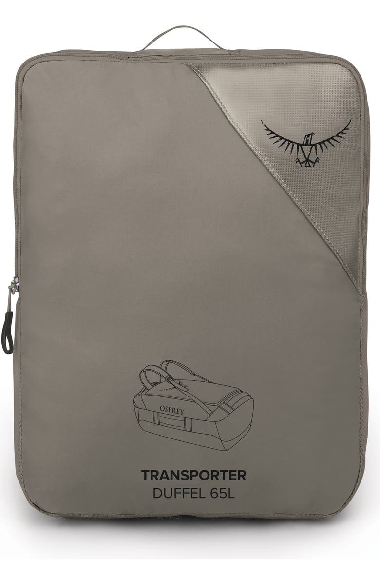 Osprey Transporter<sup>®</sup> 65-Liter Water Resistant Duffle Backpack, Alternate, color, Tan Concrete