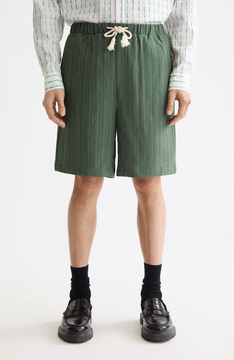 Scotch & Soda Fave Tonal Stripe Drawstring Shorts, Main, color, Thyme