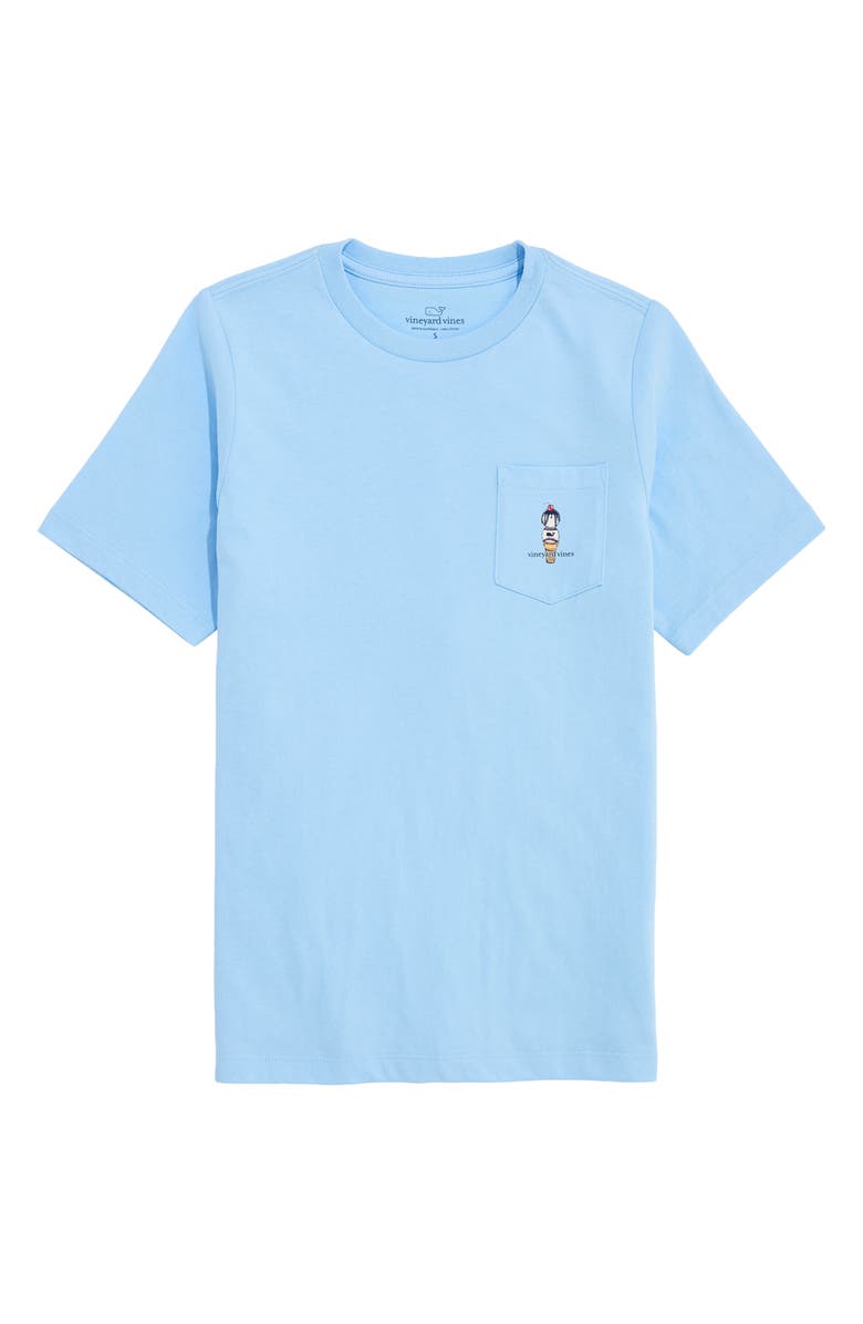 vineyard vines Kids' Baseball Ice Cream Cone Cotton Graphic T-Shirt, Main, color, Jake Blue