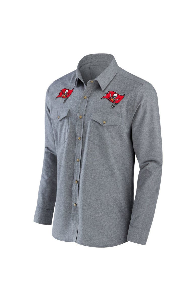 NFL X DARIUS RUCKER Men's NFL x Darius Rucker Collection by Fanatics Gray Tampa Bay Buccaneers Chambray Button-Up Long Sleeve Shirt, Alternate, color,
