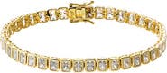 BY ADINA EDEN Moissanite Emerald Bezel Tennis Bracelet