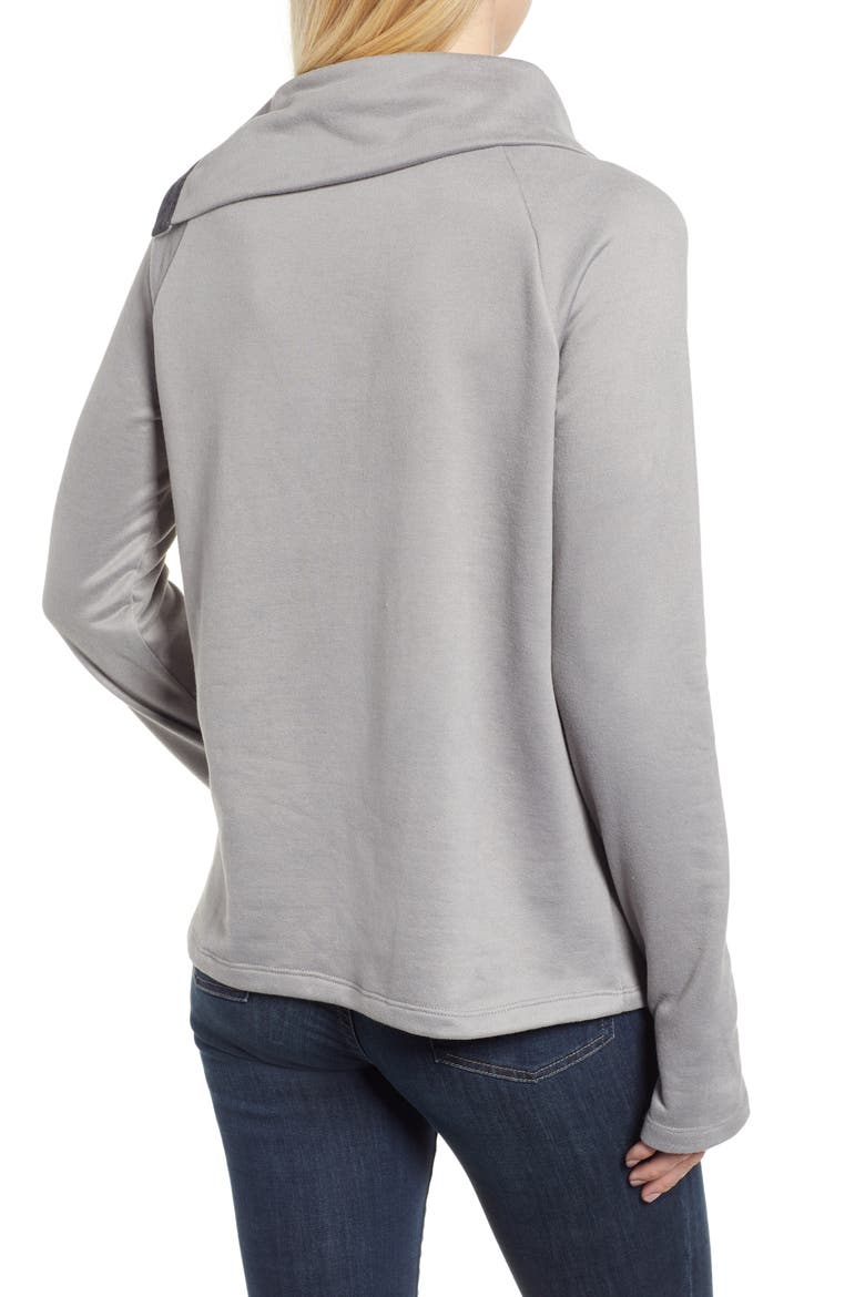 Gibson x Living in Yellow Judy Plush Fleece Pullover (Nordstrom Exclusive), Alternate, color, GREY
