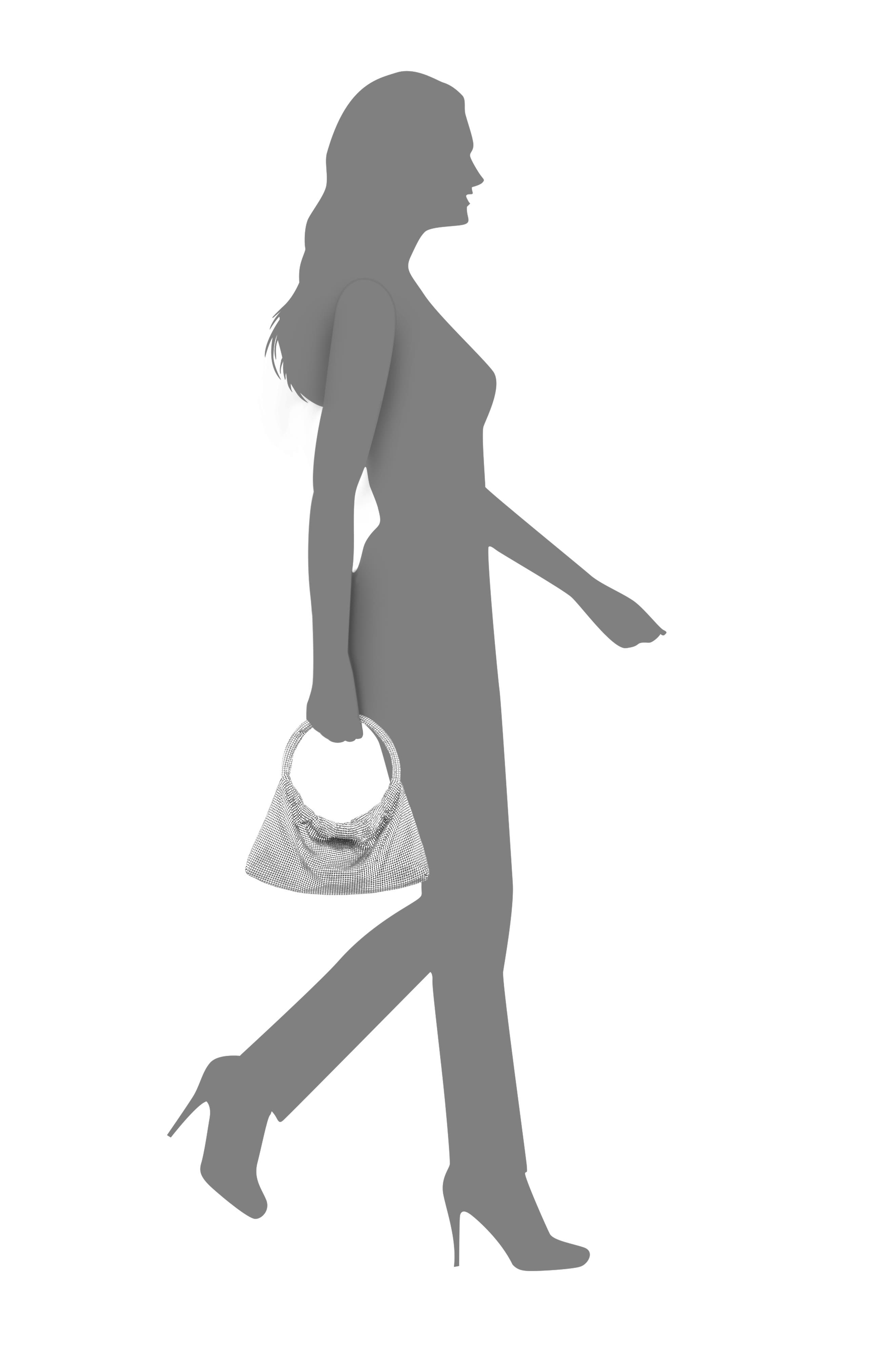 Nina Joyce Mesh Top Handle Bag, Alternate, color, Silver