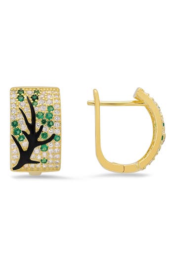 Queen Jewels Tree Of Life Hoop Earrings