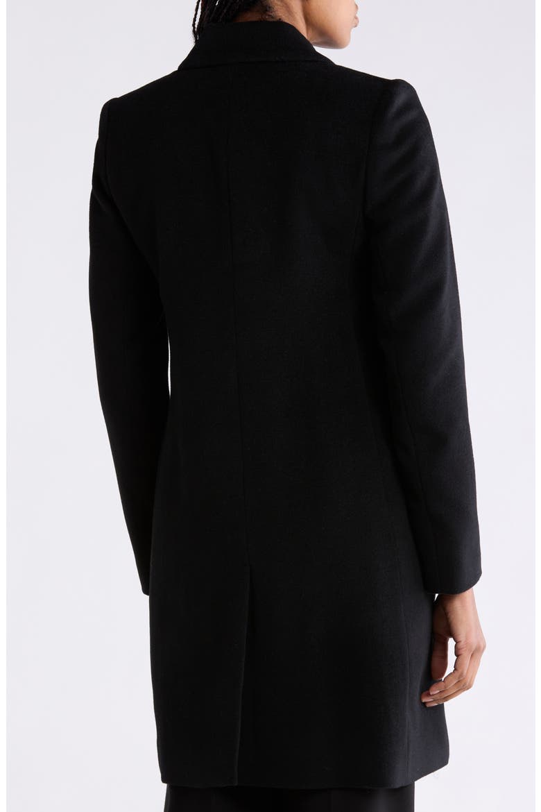 Double Breasted Wool Blend Coat, Alternate, color, BLACK