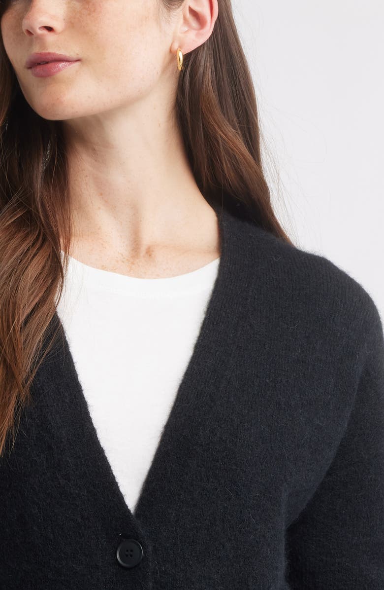 Caslon<sup>®</sup> Alpaca Blend Cardigan, Alternate, color, Black