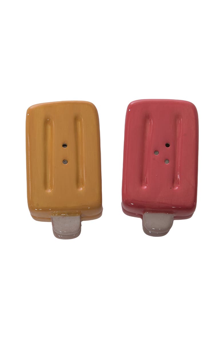 Transpac Dolomite Double Sticks Popsicles Salt and Pepper Set of 2 Multicolored for Spring Serving and Entertaining, Alternate, color, Multicolored