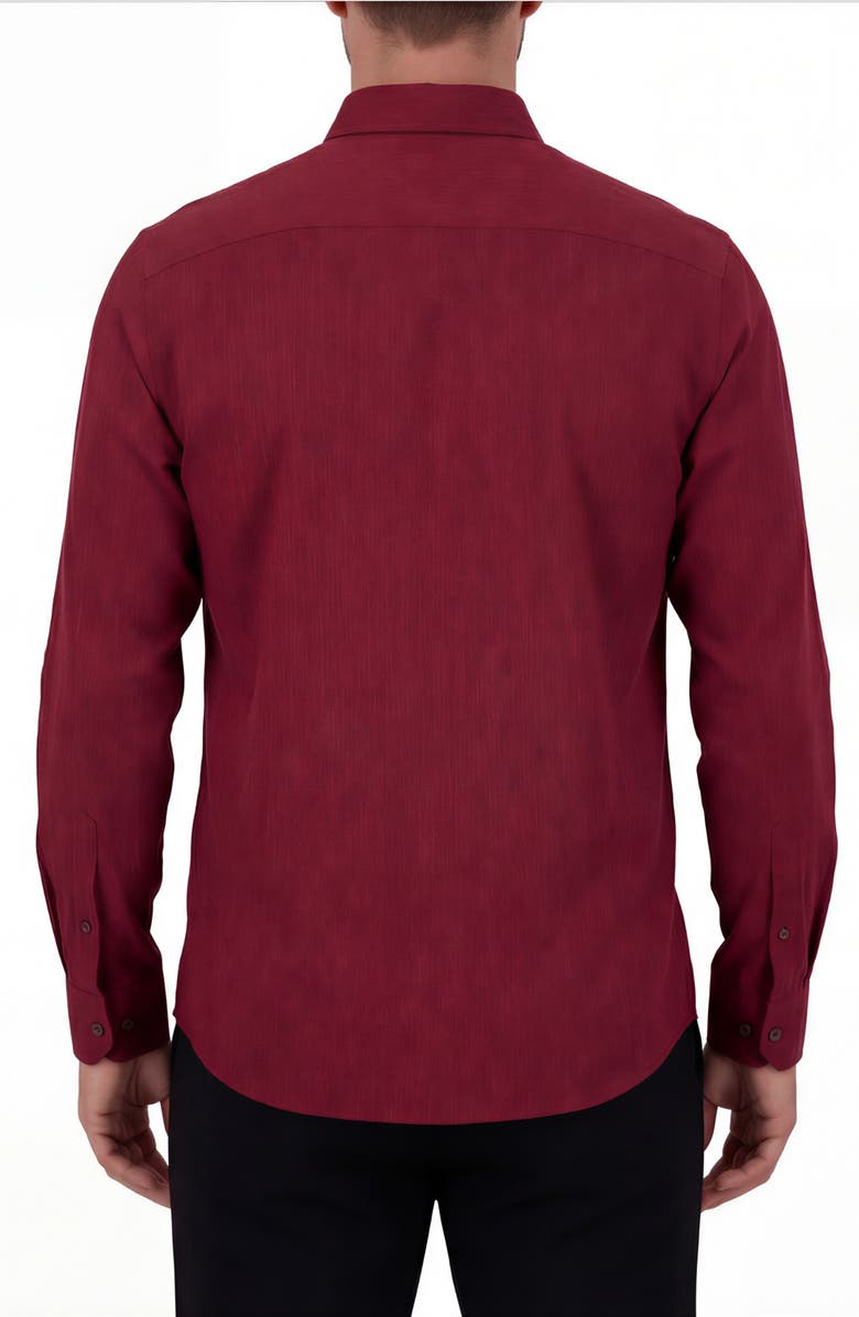 Report Collection Regular Fit Texture Print 4-Way Stretch Button-Up Shirt, Alternate, color, Burgundy