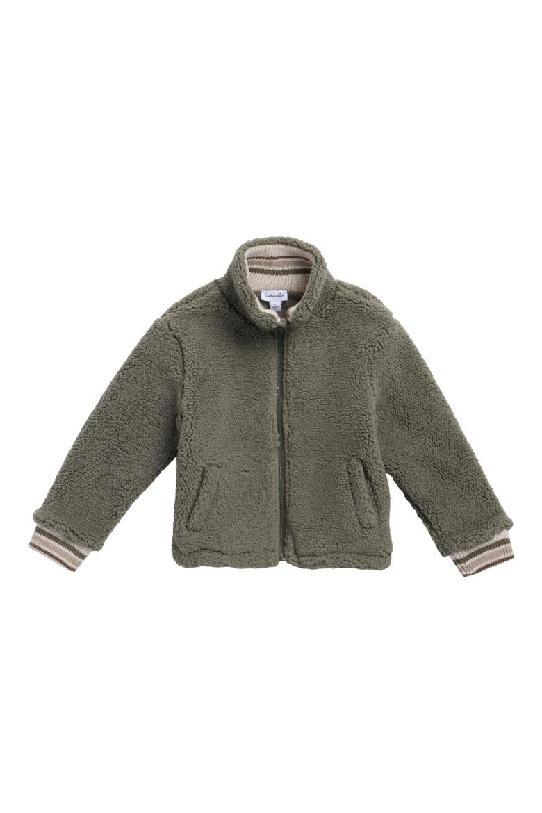 Kids' Fuzzy Fleece Jacket, Main, color, OLIVE
