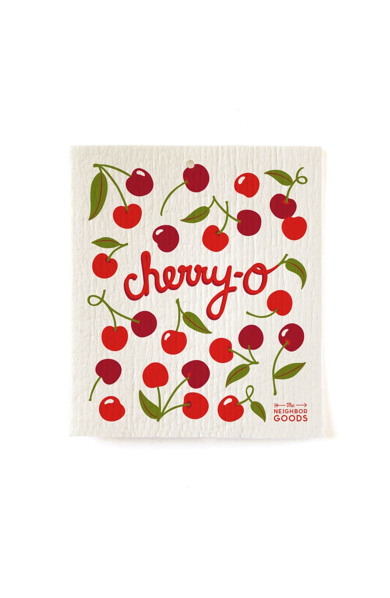 The Neighborgoods Cherry Dish Towel + Sponge Cloth Gift Set, Alternate, color, Red