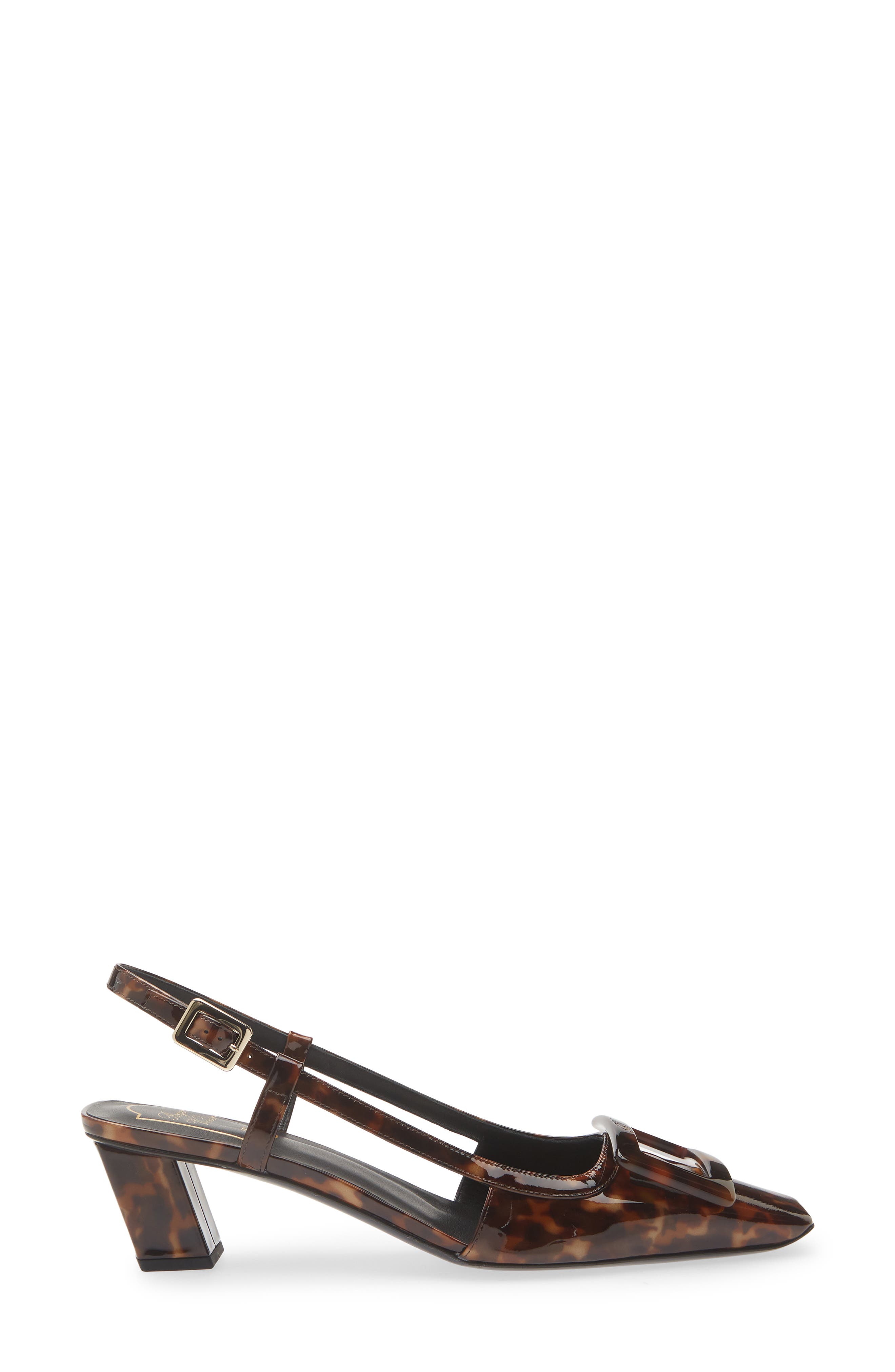Belle Vivier Patent Leather Slingback Pump, Alternate, color, MARRONE AFRICA