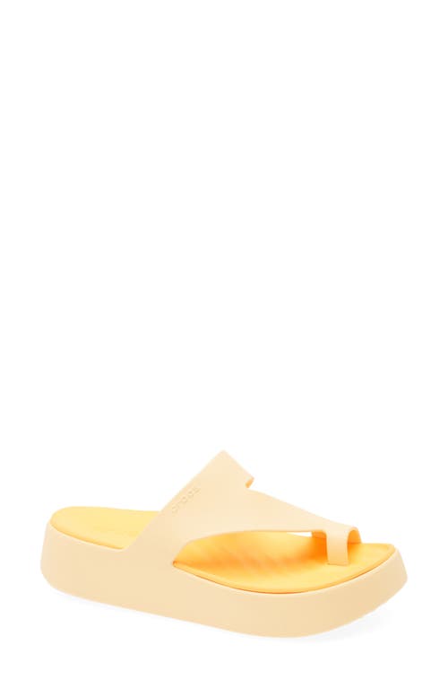 Crocs Getaway Toe Loop Platform Sandal In Golden Hour
