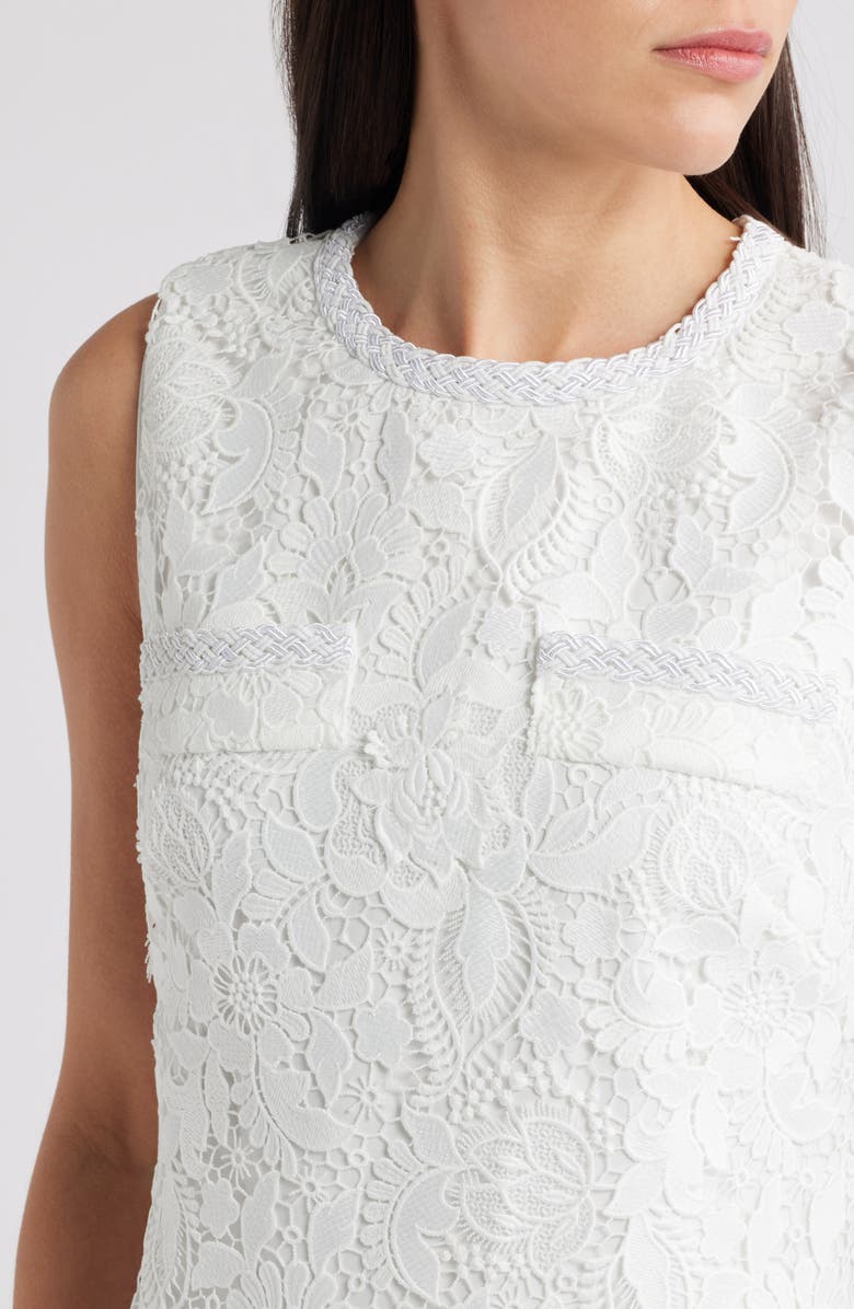 Milly Garden Lace Sleeveless Minidress, Alternate, color, White