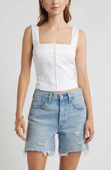 Open Edit Pintuck Bustier Top