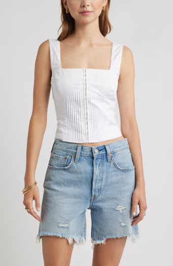 Open Edit Pintuck Bustier Top
