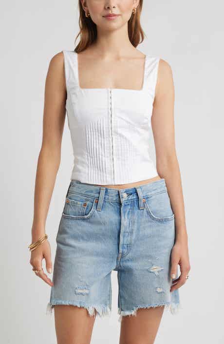 Open Edit Pintuck Bustier Top