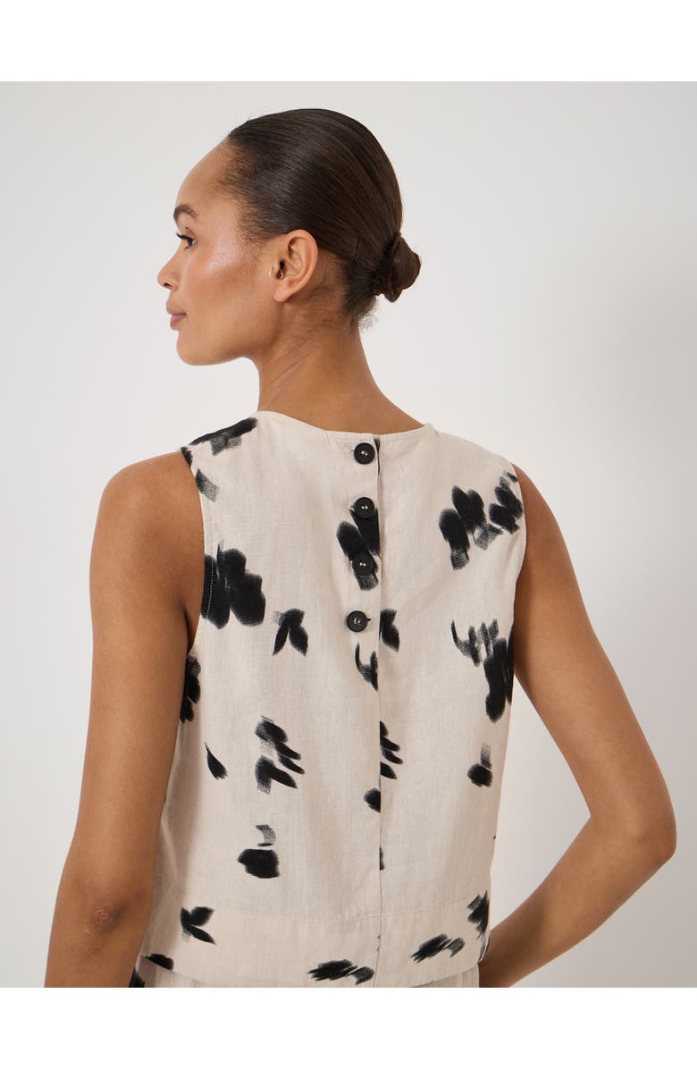 Hush Vera Linen Blend Shell Top, Alternate, color, Blurred Floral Ecru