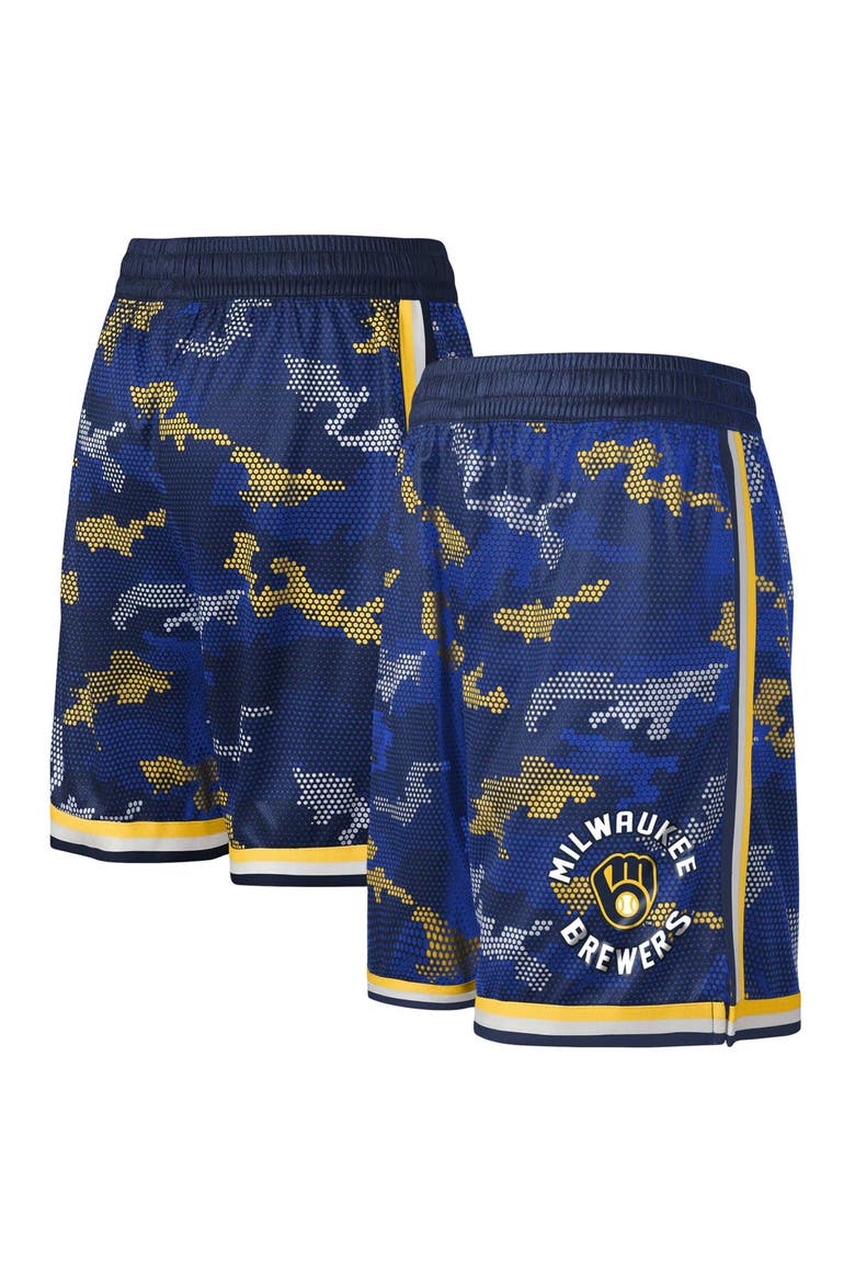 Youth Fanatics Branded Navy Milwaukee Brewers Tech Runner Shorts, Alternate, color, Navy