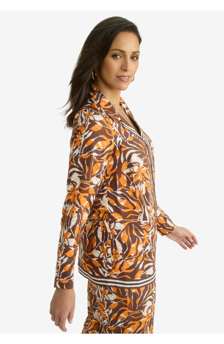 Jessica London Button Front Rayon Shirt, Alternate, color, 