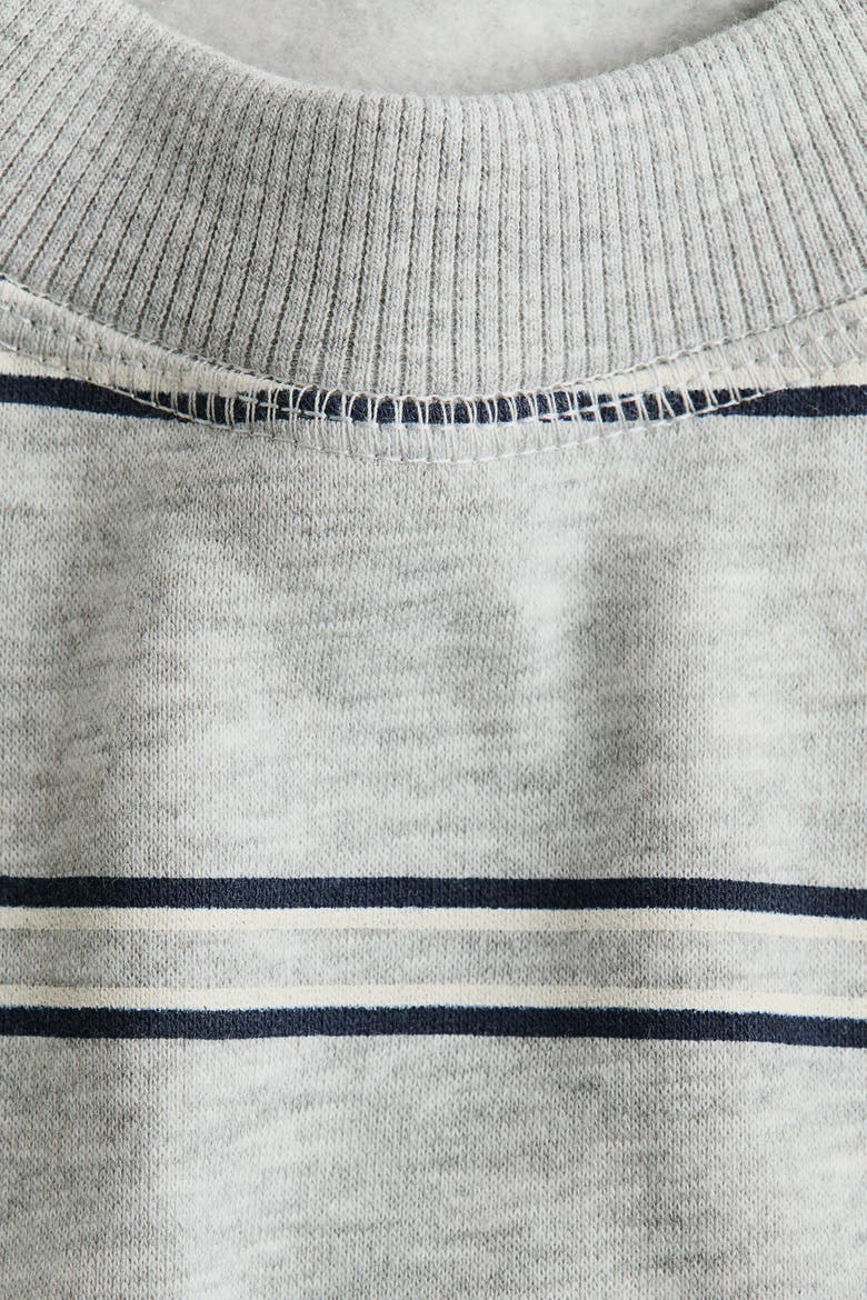 Oversized Sweatshirt, Alternate, color, Light gray melange/striped