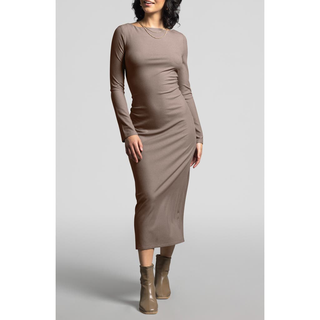 WEEKEND LOS ANGELES Angelina Long Sleeve Rib Maxi Dress in Dark Lilac  product
