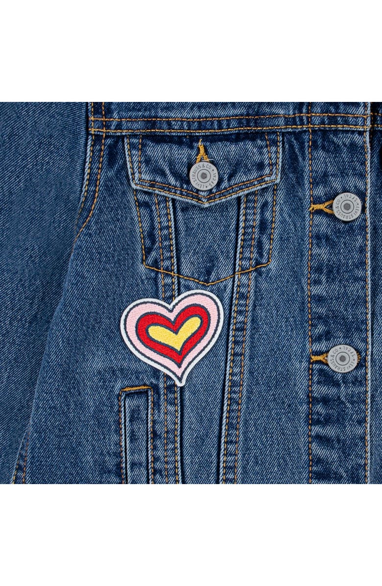 Levi's<sup>®</sup> Kids' Patchwork Denim Trucker Jacket, Alternate, color, Bristol Blue