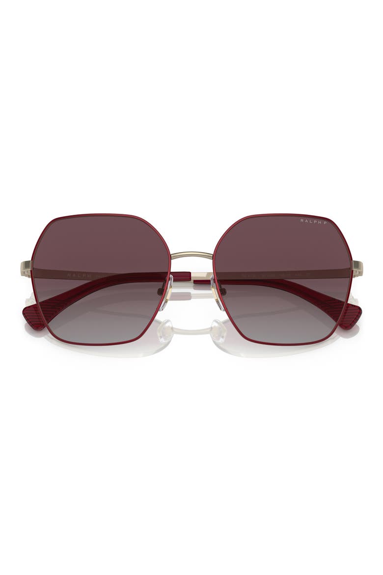58mm Polarized Gradient Square Sunglasses, Alternate, color, BORDEAUX / GRADIENT PURPLE