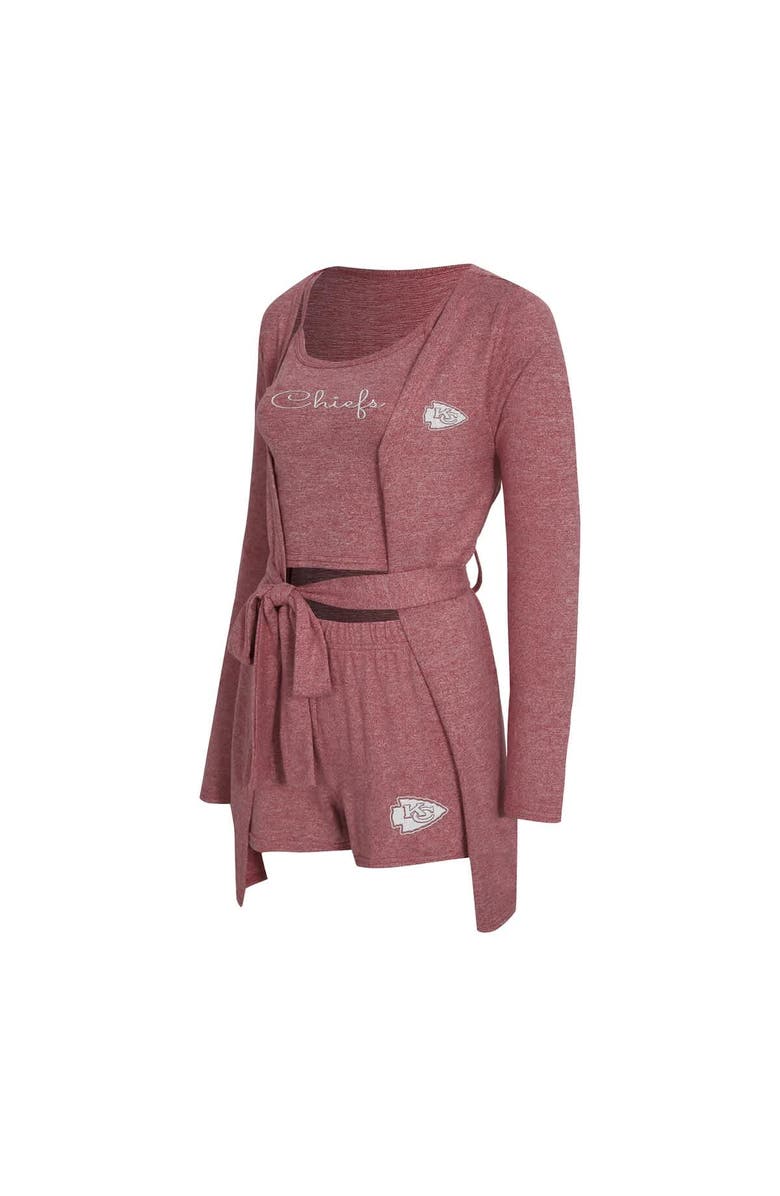 CONCEPTS SPORT Women's Concepts Sport Heather Red Kansas City Chiefs Rigor Tank, Short & Robe Set, Alternate, color, Heather Red