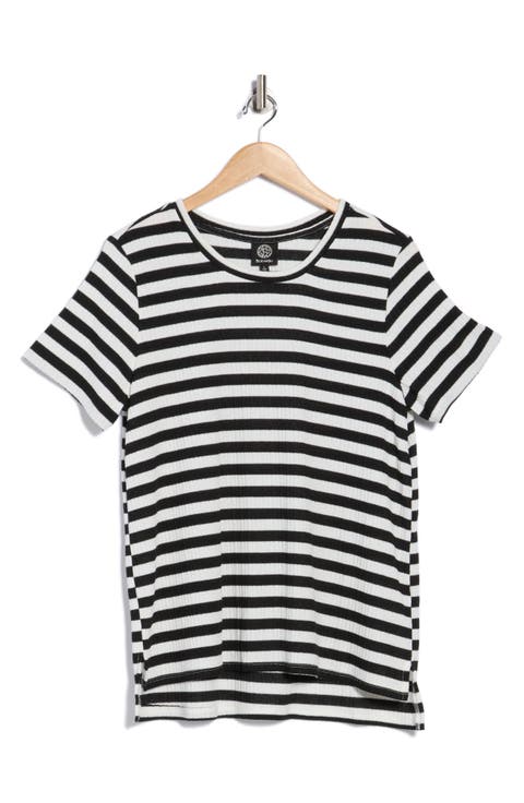 Stripe Step Hem T-Shirt