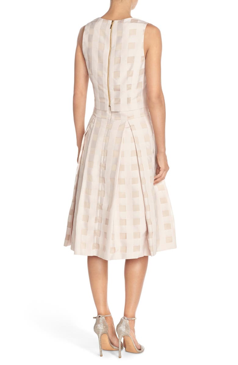 Eliza J Check Satin Two-Piece Dress, Alternate, color, 