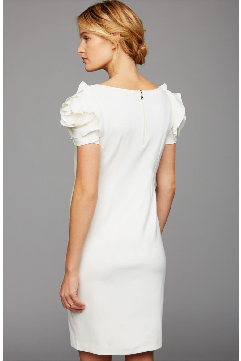 Salisburgo Rose Ruffle Maternity Sheath Dress, Alternate, color, WHITE