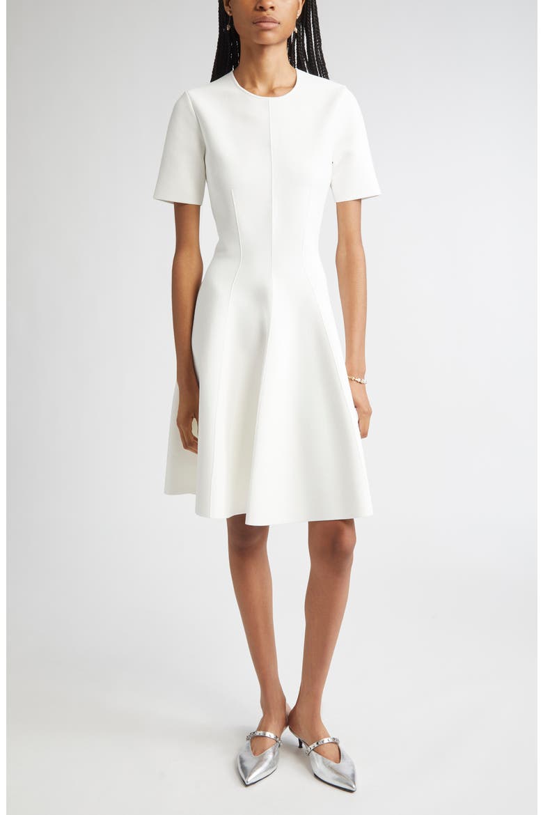 Jersey Fit & Flare Dress, Main, color, IVORY