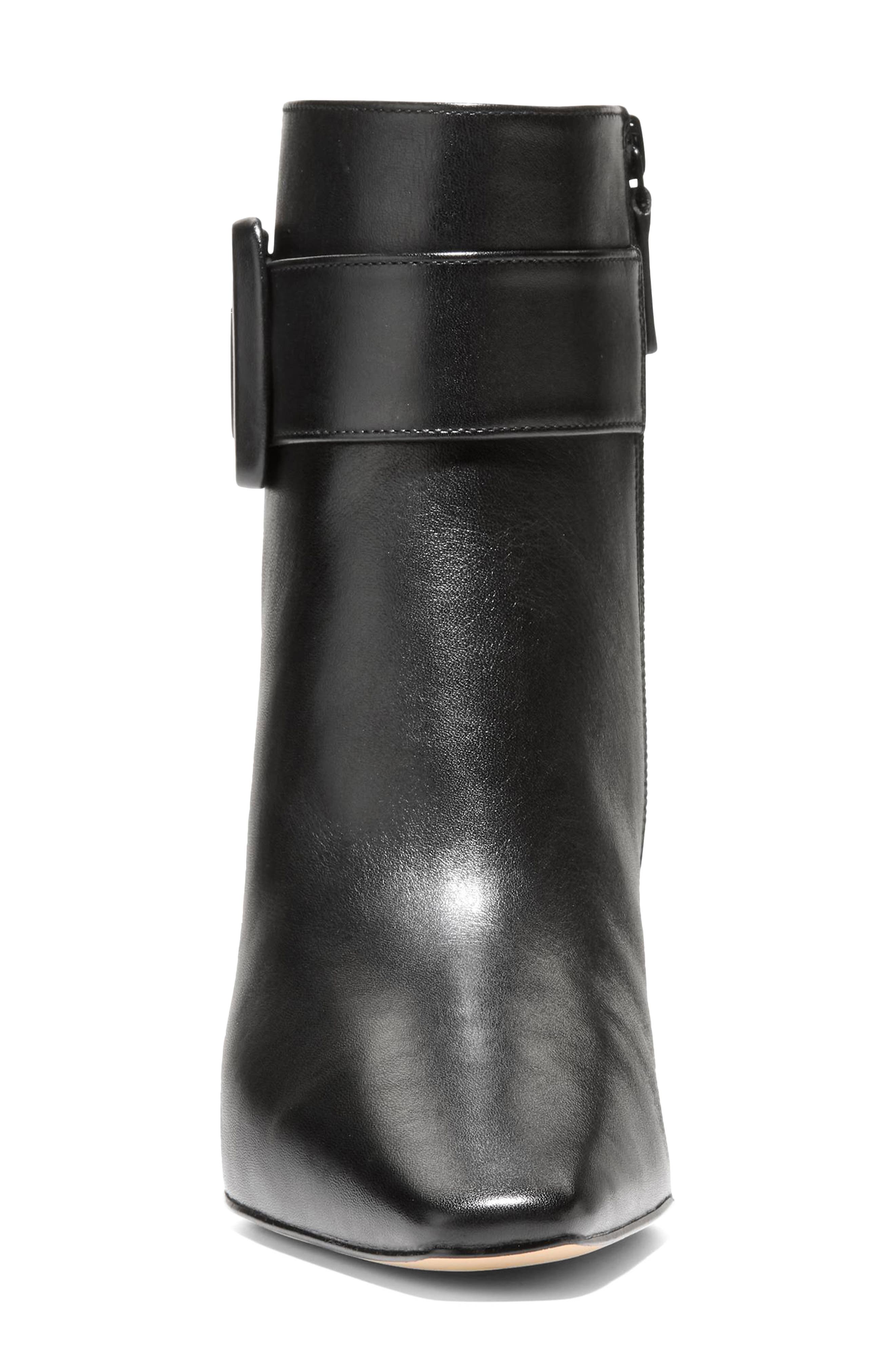 Blanche Buckle Bootie, Alternate, color, BLACK LEATHER