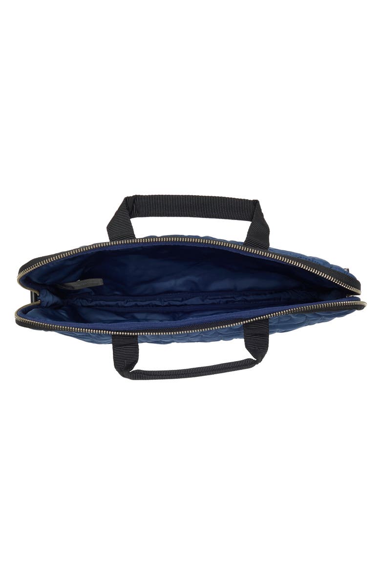 The Quilted Monogram Laptop Case with Handles, Alternate, color, AZURE BLUE