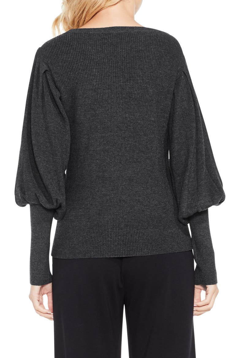 Bubble Sleeve Sweater, Alternate, color, MEDIUM HEATHER GREY