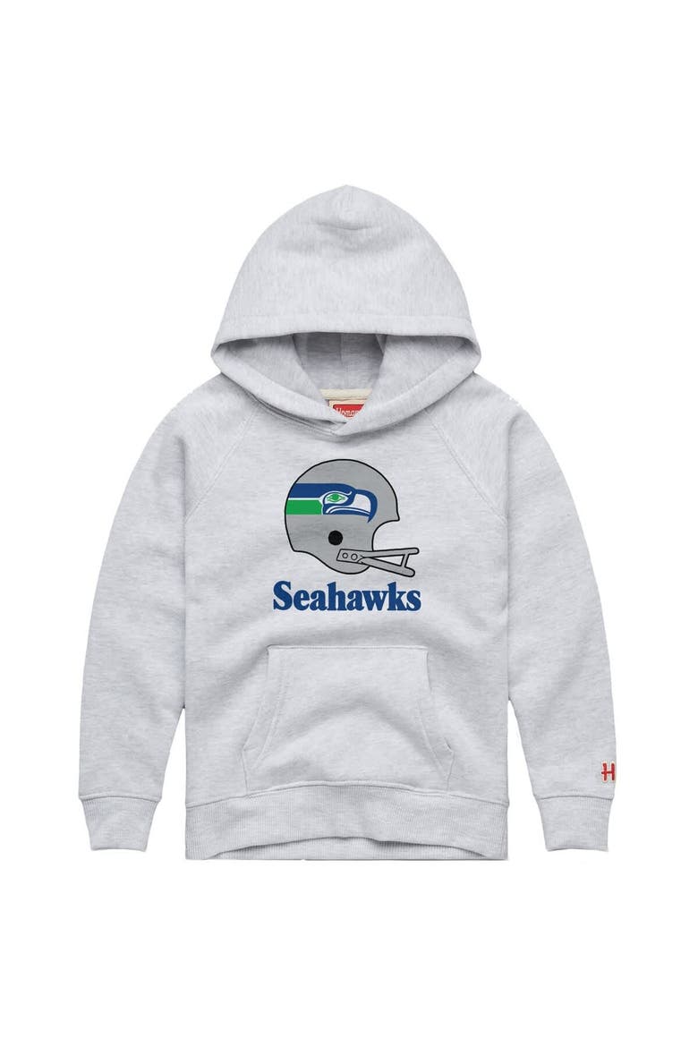 Youth Homage  Gray Seattle Seahawks Big Helmet Tri-Blend Hoodie, Main, color, Gray
