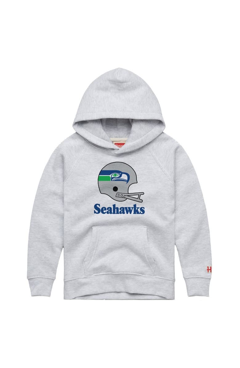 Homage Youth Homage  Gray Seattle Seahawks Big Helmet Tri-Blend Hoodie, Main, color, Gray