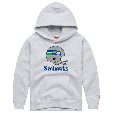 Youth Homage  Gray Seattle Seahawks Big Helmet Tri-Blend Hoodie