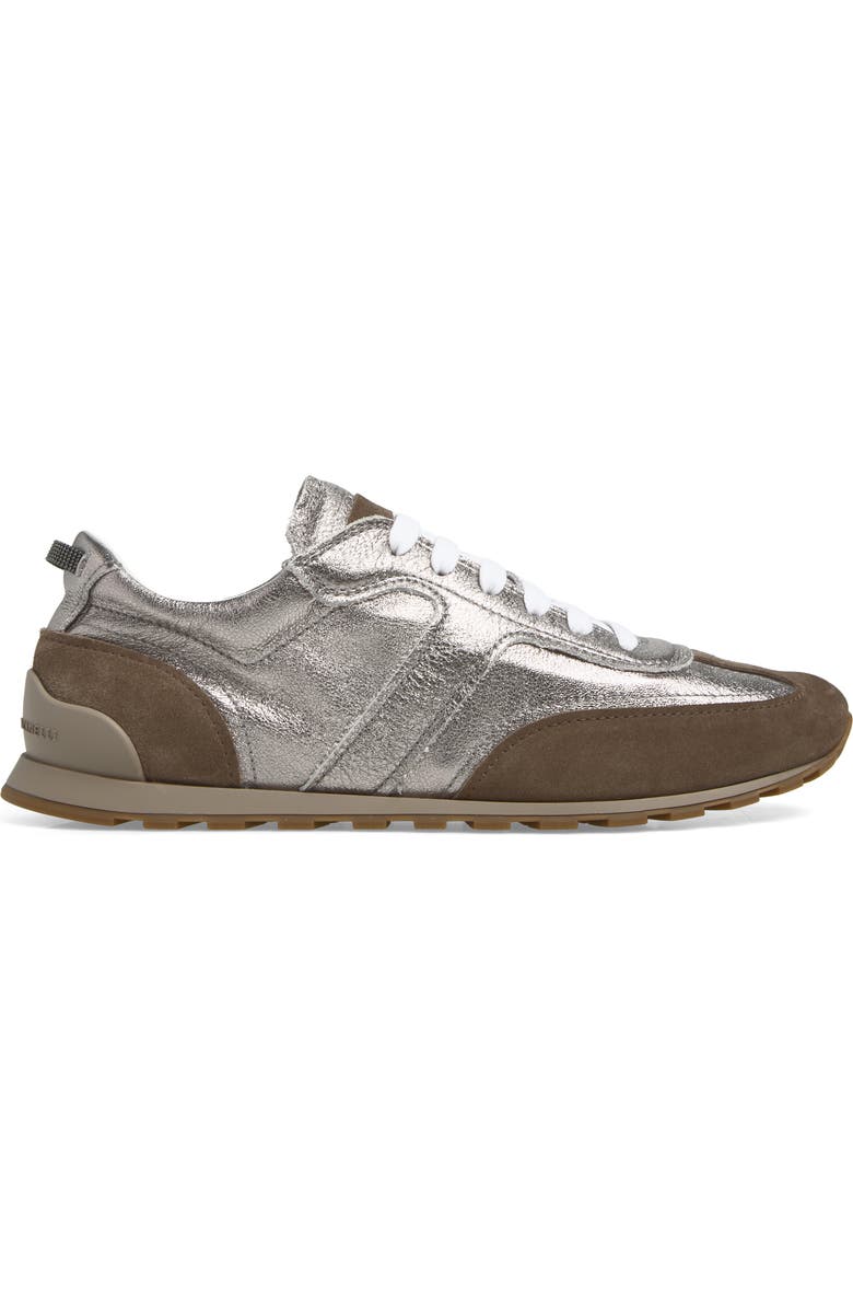 Brunello Cucinelli T-Toe Low Top Runner Sneaker, Alternate, color, Titanium