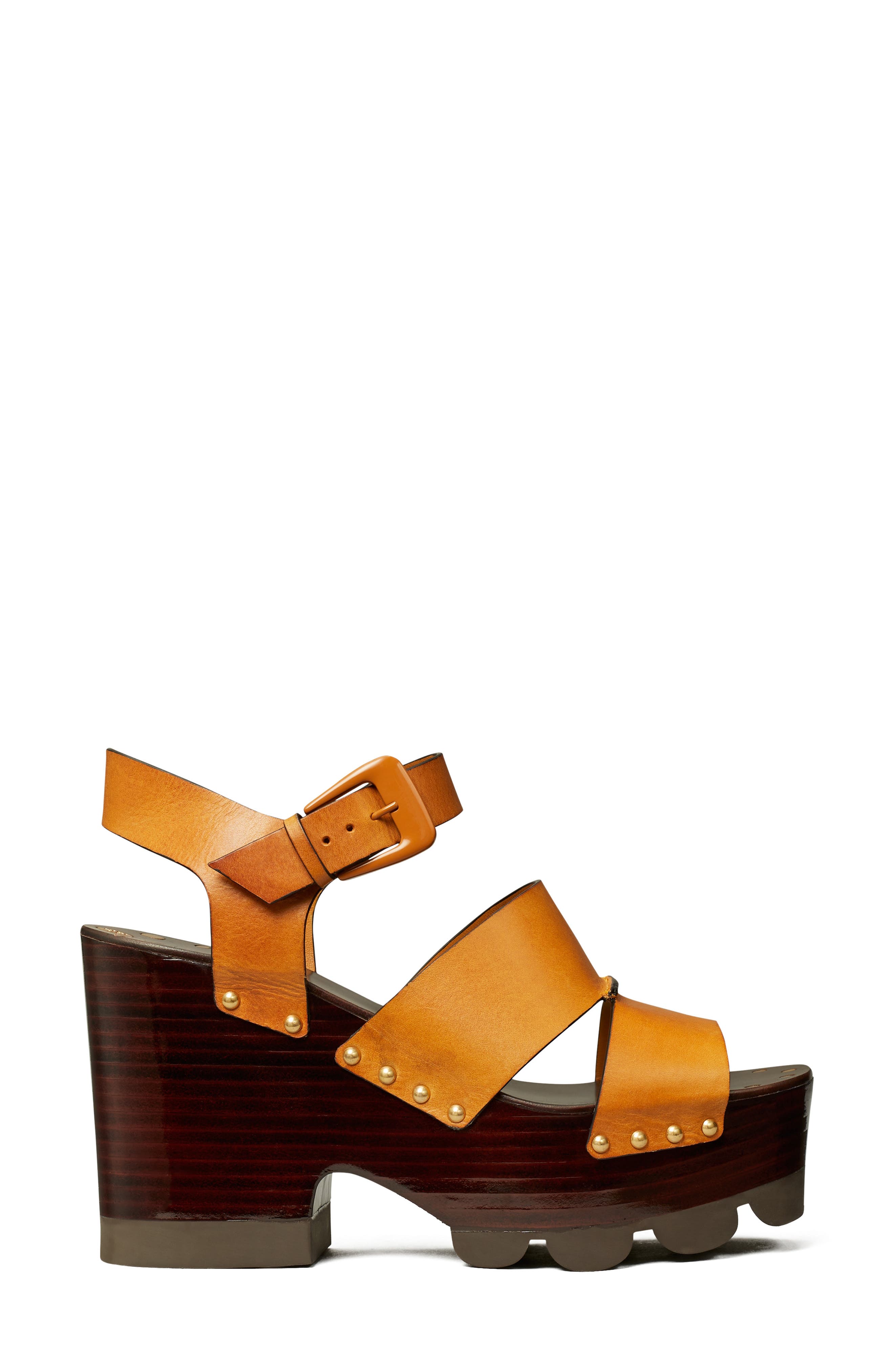 Stud Clog Sandal, Alternate, color, CARAMEL