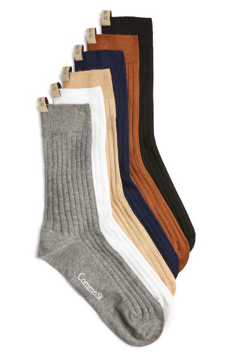 The Yves 6-Pack Assorted Rib Socks Set