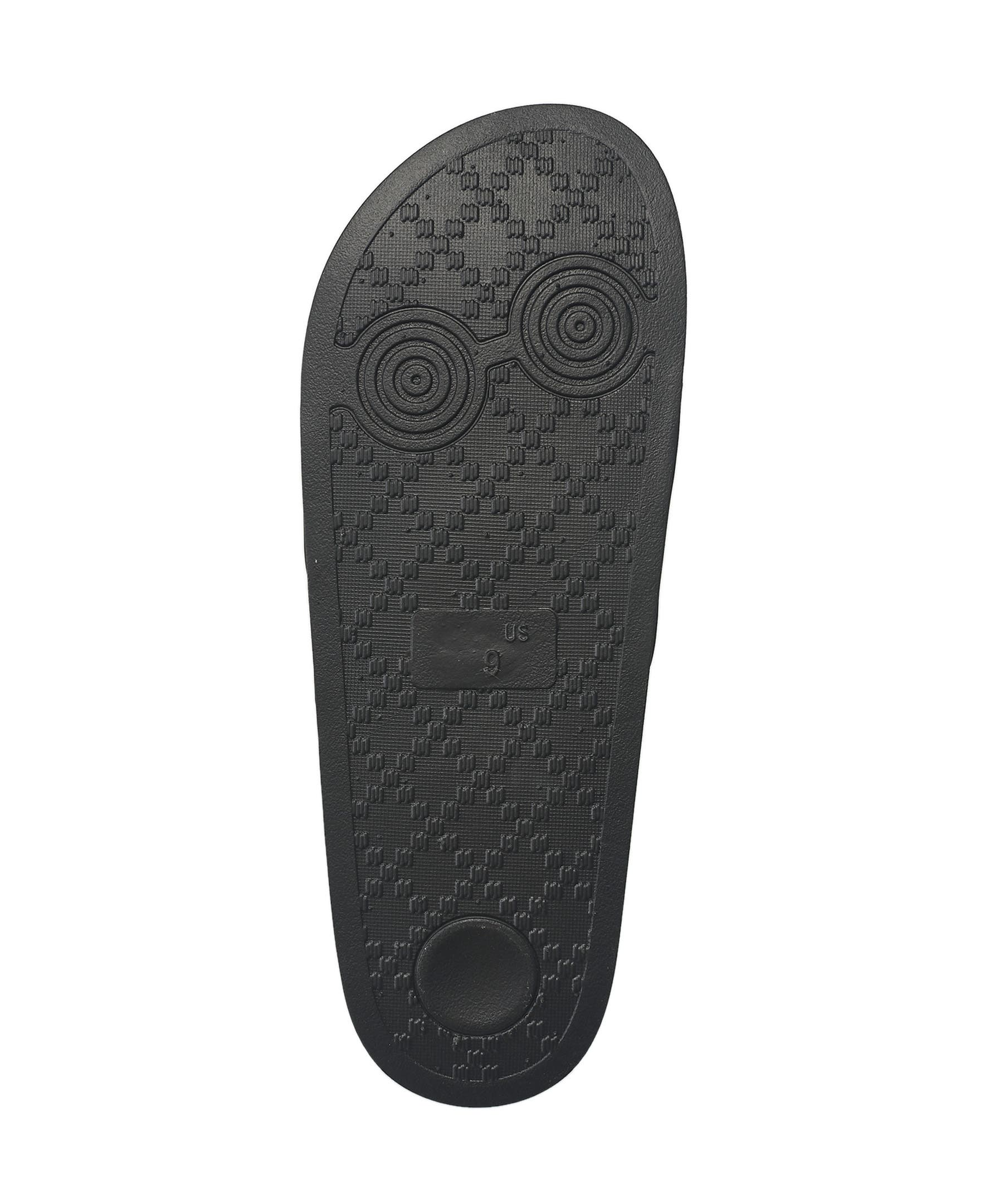 True Religion Kendrick Logo Slide, Alternate, color, Black