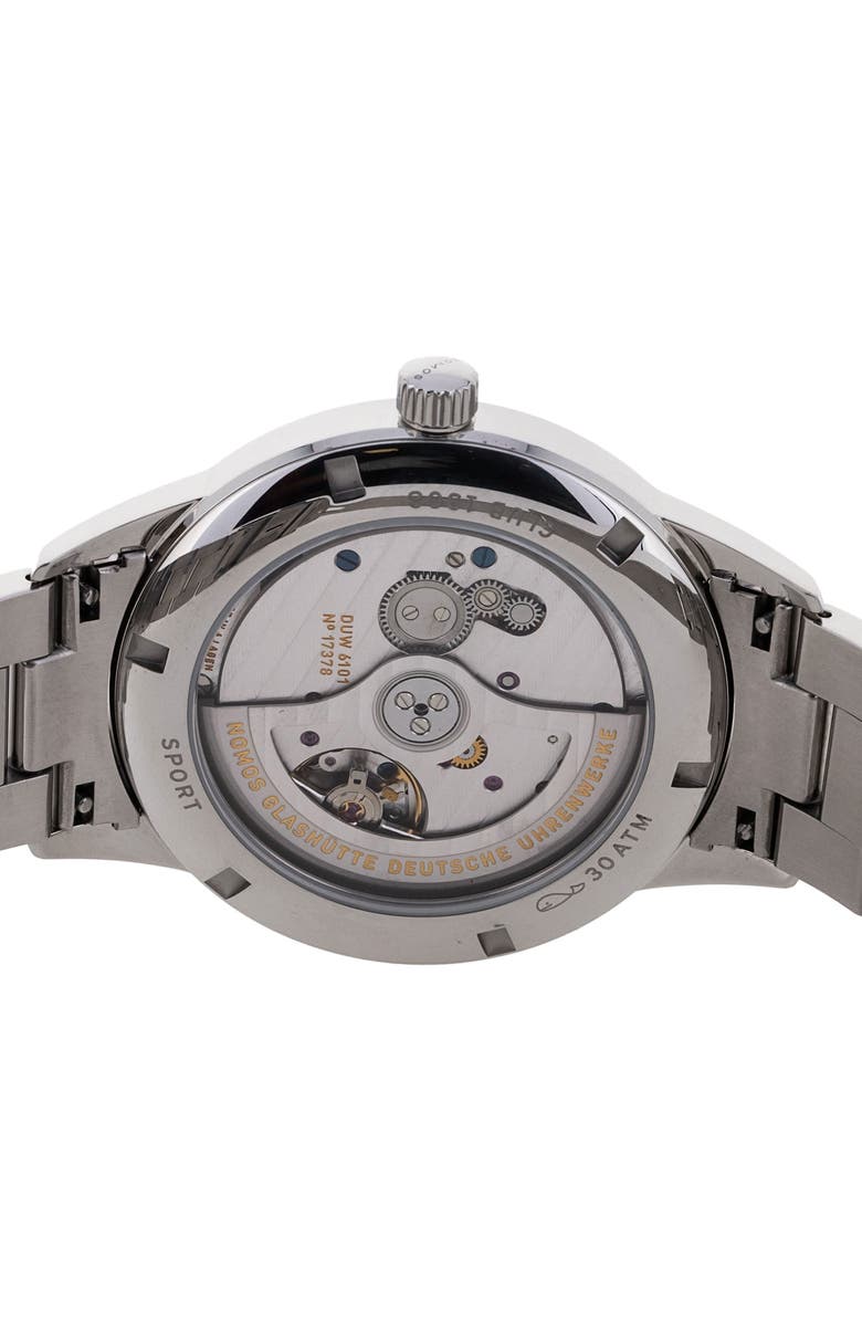 Watchfinder & Co. Nomos Glashutte 2022 Preowned Club 782 Bracelet Watch, 42mm, Alternate, color, Silver/ Blue