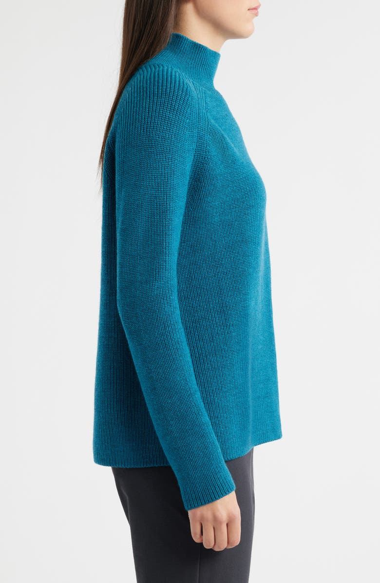 Eileen Fisher Raglan Sleeve Merino Wool Turtleneck Sweater, Alternate, color, Dragonfly
