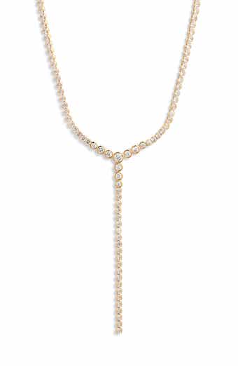 Graduated Bezel Cubic Zirconia Y Necklace