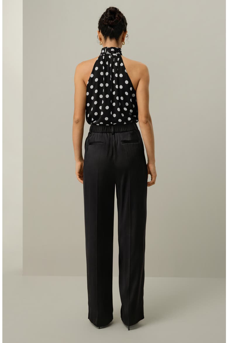 Women's Convertible Silk Georgette Polka Dot Top, Alternate, color, White Dots In Black