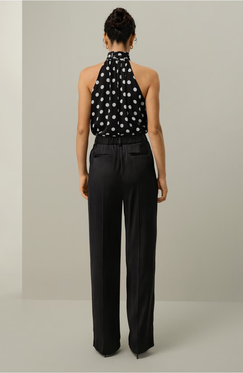 Lilysilk Women's Convertible Silk Georgette Polka Dot Top, Alternate, color, White Dots In Black