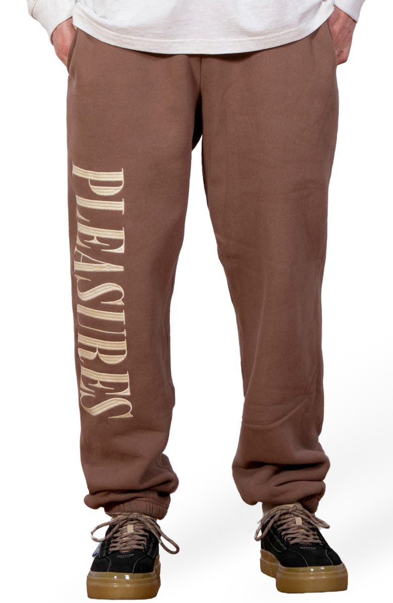 PLEASURES Onyx Logo Joggers, Main, color, Brown