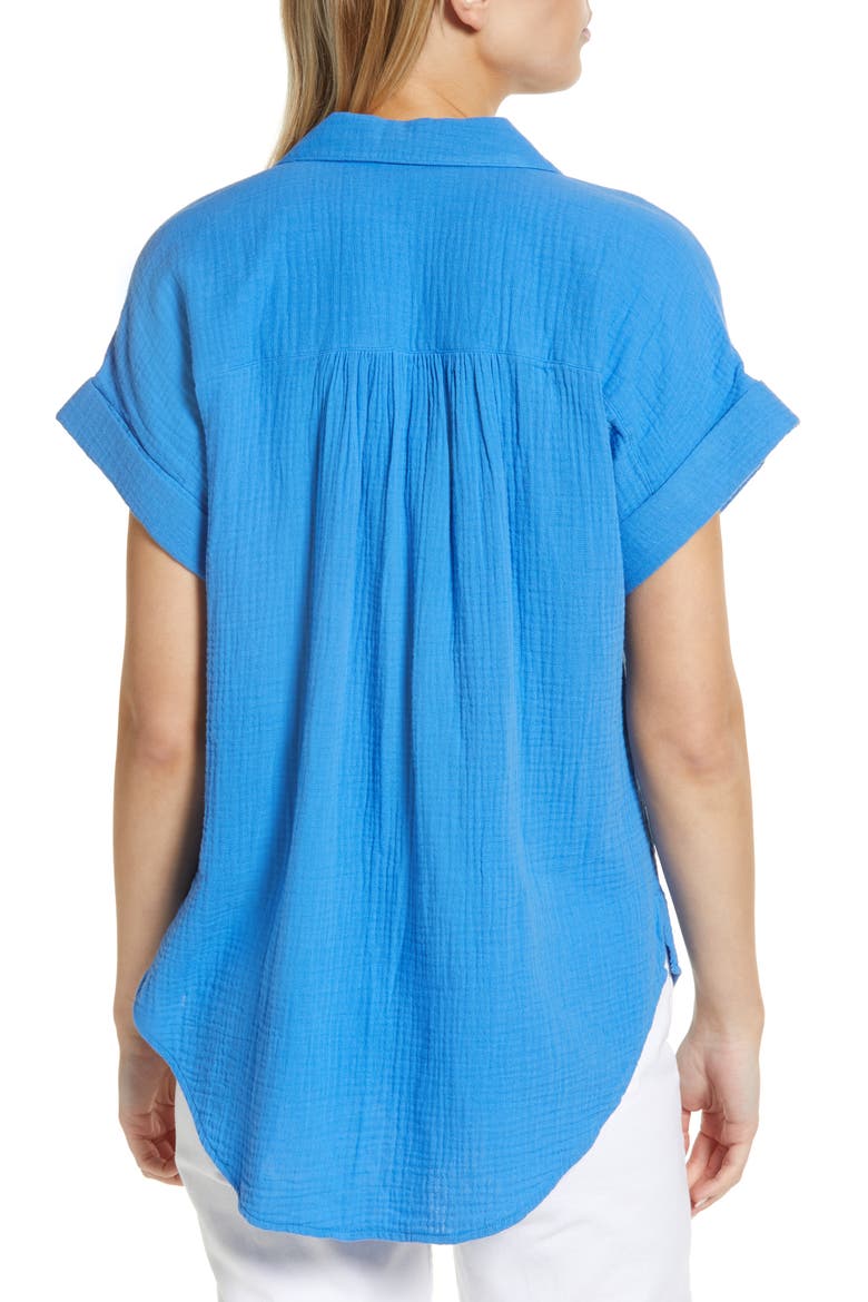 Cotton Camp Shirt, Alternate, color, BLUE PALACE